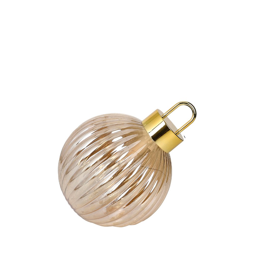Sfera Natalizia Decorativa in Vetro con Luci LED in 3 Misure