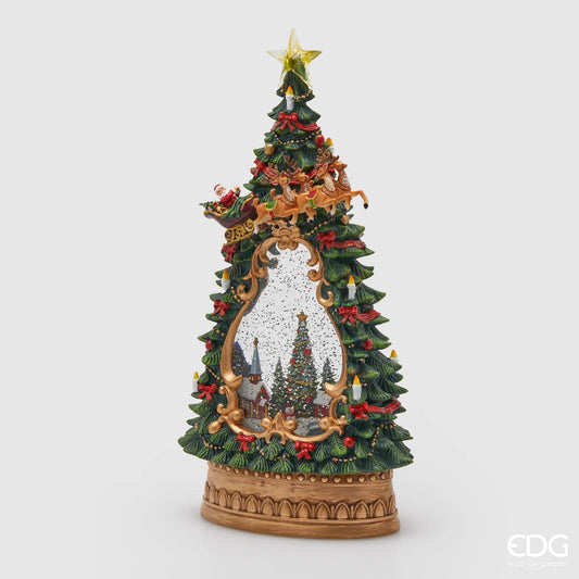 Decoro Pino Innevato con Musica, Movimento e Luci Led