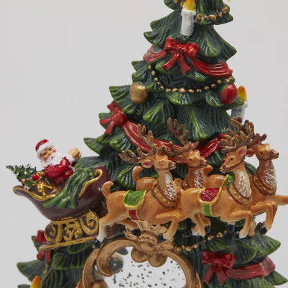 Decoro Pino Innevato con Musica, Movimento e Luci Led