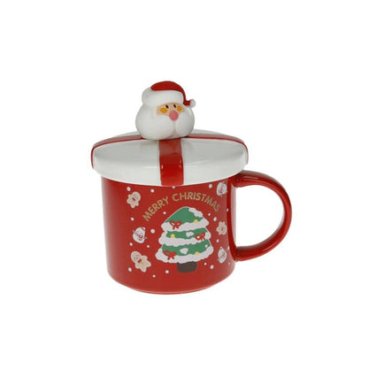 Tazza Mug Merry Christmas Rossa con Tappo e Cucchiaino