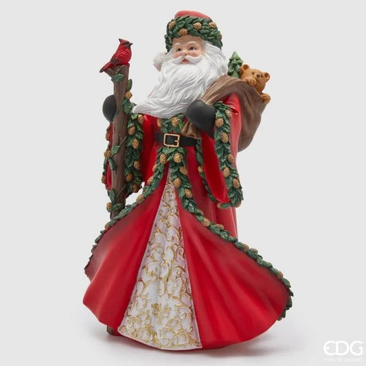 Decoro Natalizio Babbo Natale Viandante in Poliresina
