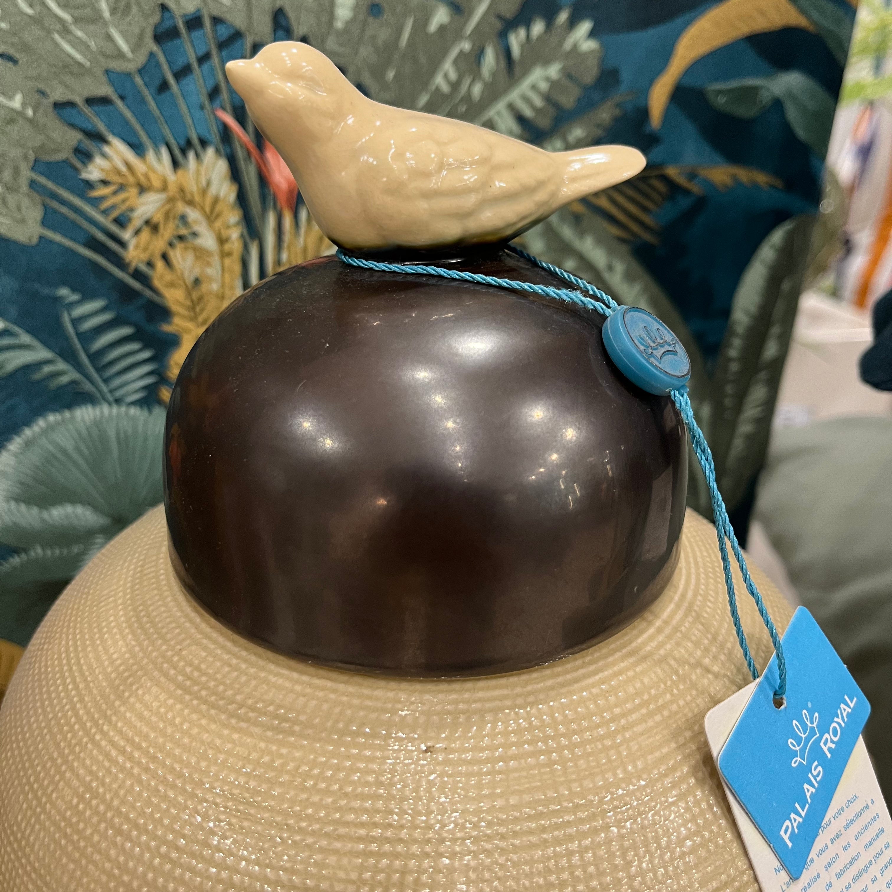 Vaso in Porcellana con Uccellino sul coperchio