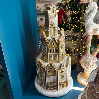 Decoro Natalizio Casetta Marzapane con luci