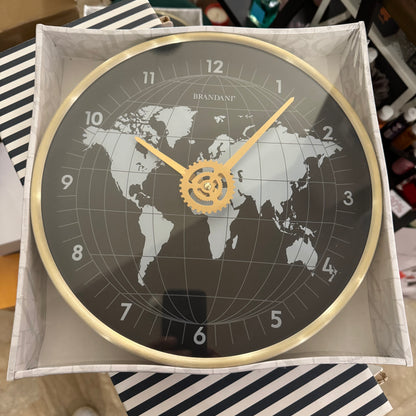 Orologio da Parete "Globo” Oro e Nero