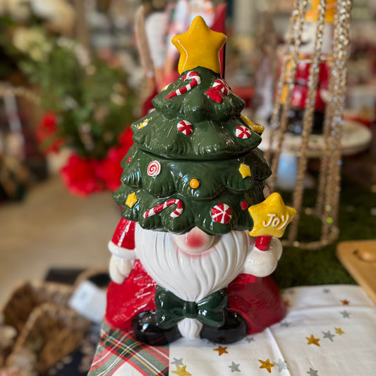Barattolo Gnomo con Albero di Natale