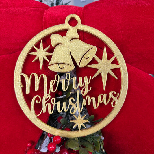 Decorazione Natalizia Pallina "Merry Christmas" color Oro