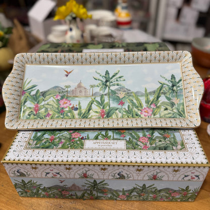 Vassoio Rettangolare “PARADIS SAUVAGE” in Porcellana