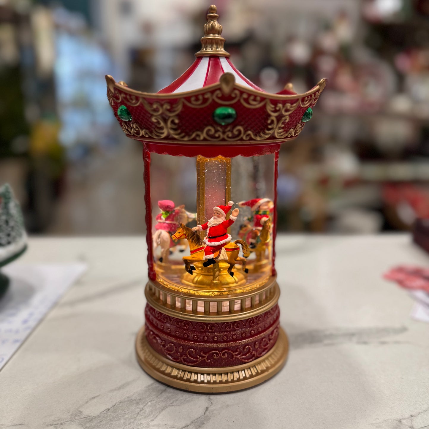 Carillon Musicale "Giostra Natalizia" con Luci, Movimento e Musica