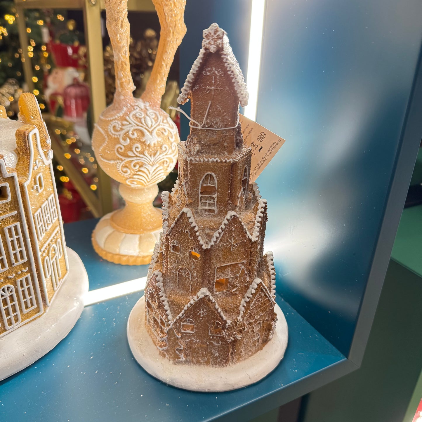 Decoro Natalizio Casetta Piccola Marzapane con luci