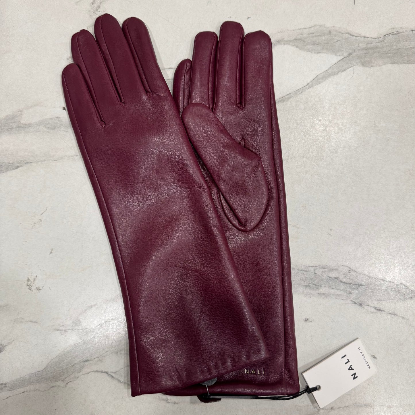 Guanti Lunghi in ecopelle Bordeaux - Nalì