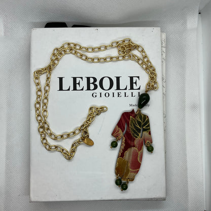 Collana Lebole Gioielli "Kimono" con Pietre Rosso Scuro