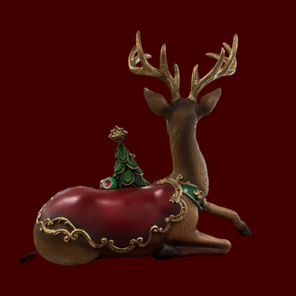 Renna Gigante con Albero di Natale Decorato