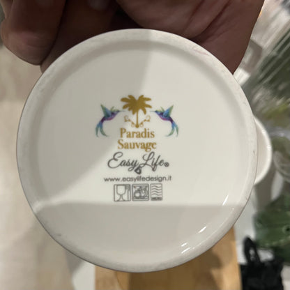 Set Aperitivo “PARADIS SAUVAGE” con 4 Ciotoline in Porcellana e Vassoio in Bambù