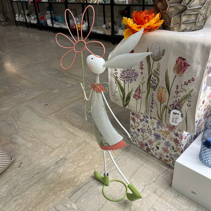 Decorazione in Metallo a forma di Coniglio Maschio e Femmina