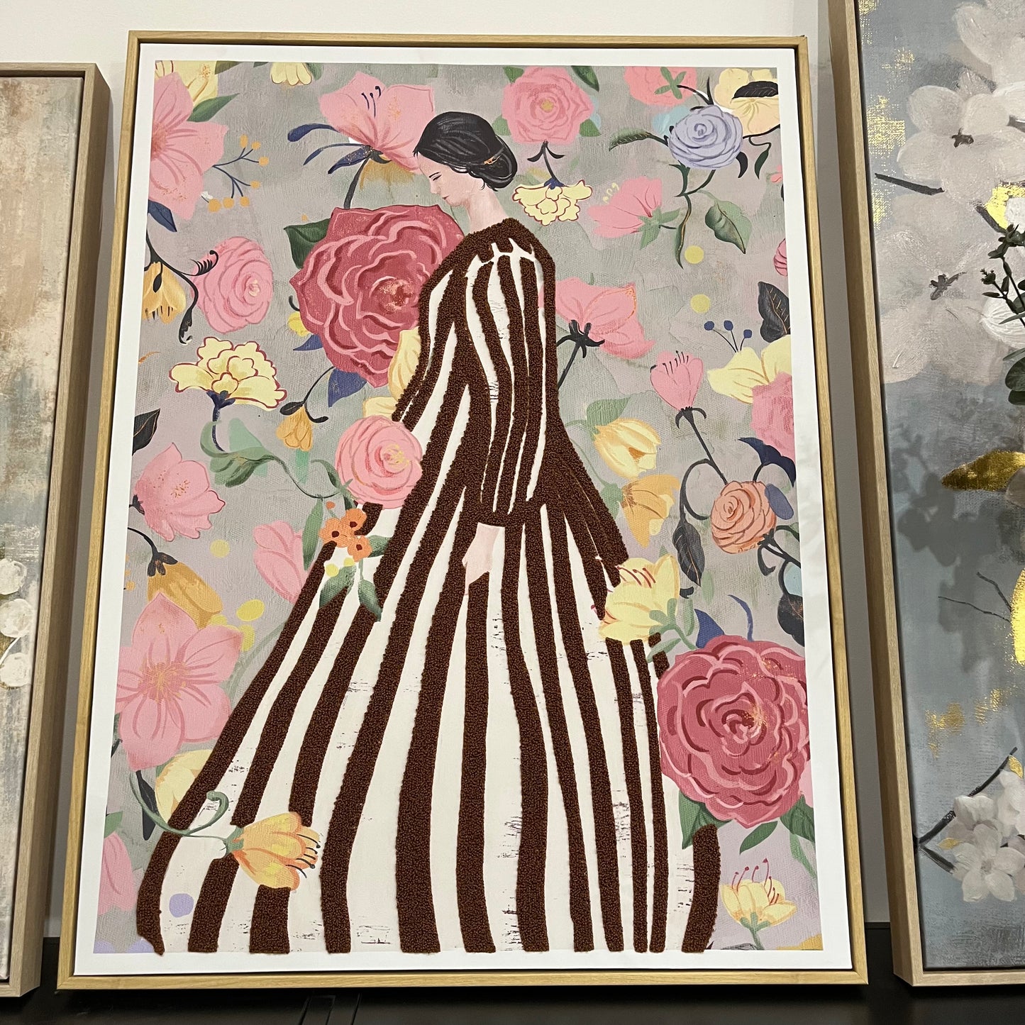 Quadro in Stampa Serigrafica su Tela con Applicazioni - 60x80 (1Q287)