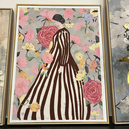 Quadro in Stampa Serigrafica su Tela con Applicazioni - 60x80 (1Q287)