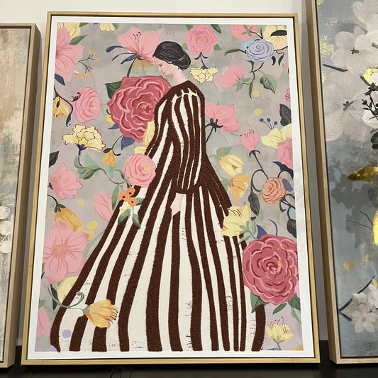 Quadro in Stampa Serigrafica su Tela con Applicazioni - 60x80 (1Q287)