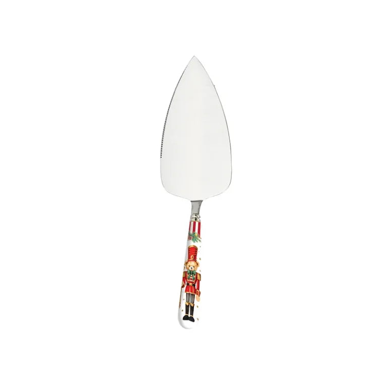 Pala Torta con Manico in Porcellana "Christmas Teddy"