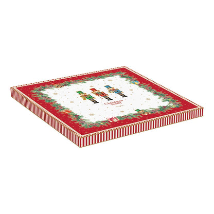 Piatto Torta Natalizio in Porcellana "Christmas Teddy"