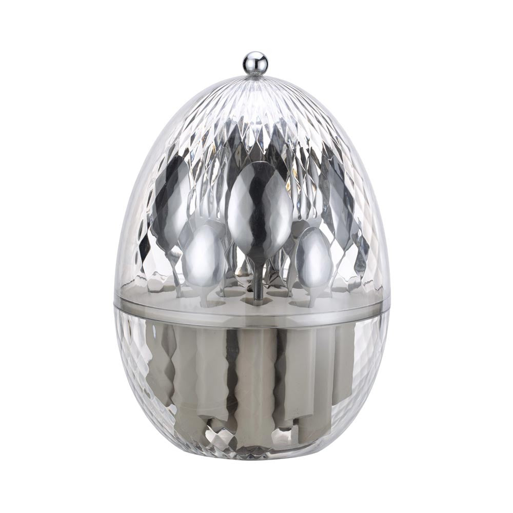 Portaposate Ovetto Girevole con 24 Posate Inox