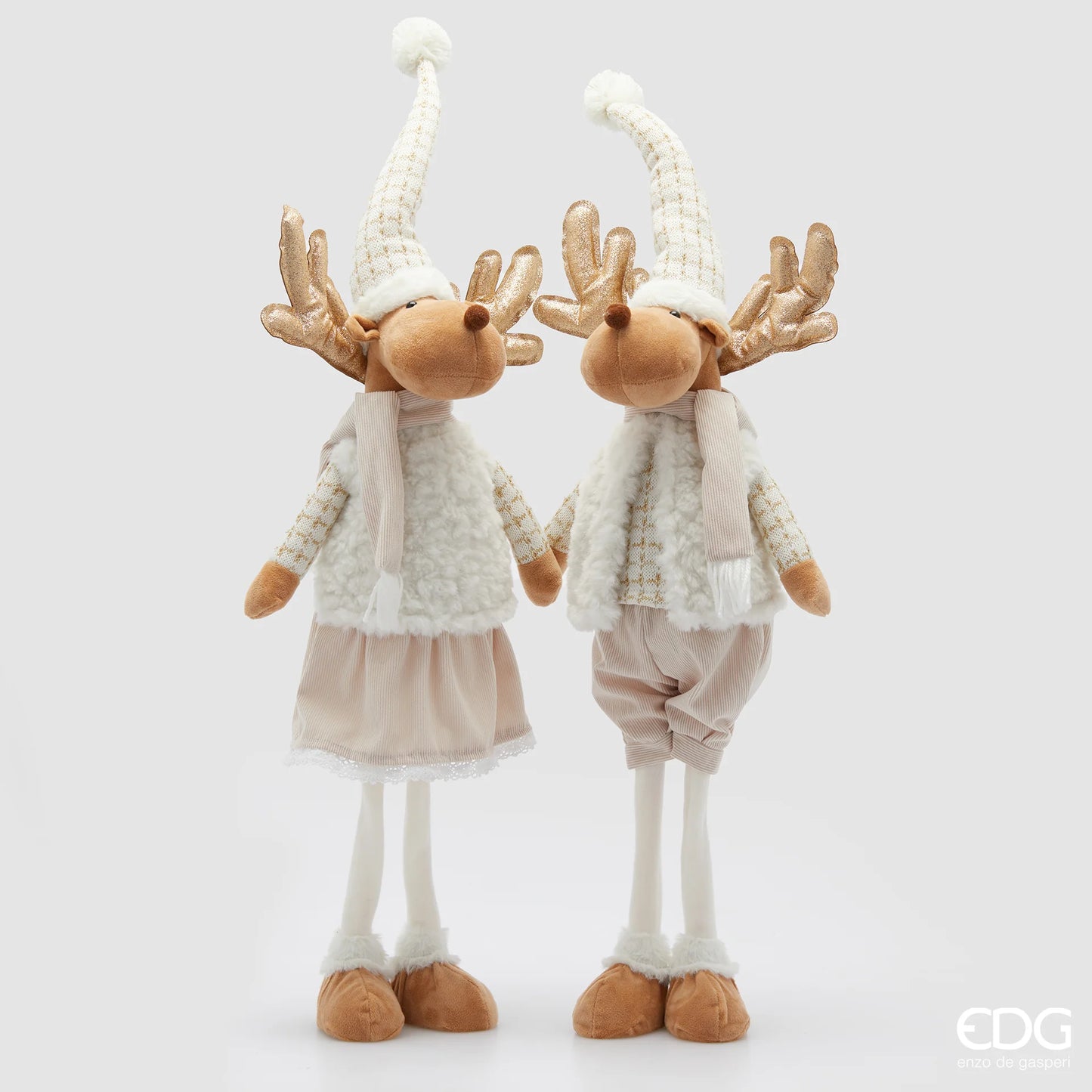 Decoro Renna in piedi Beige - H 80cm