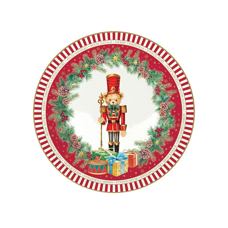 Servizio Piatti Tavola Natalizio 18pz in Porcellana "Christmas Teddy"