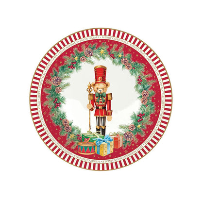 Servizio Piatti Tavola Natalizio 18pz in Porcellana "Christmas Teddy"