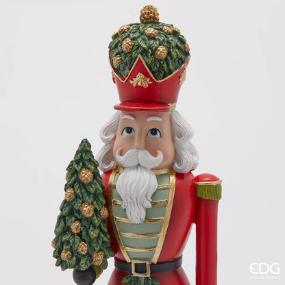 Soldatino Schiaccianoci con Alberello di Natale - H 41cm