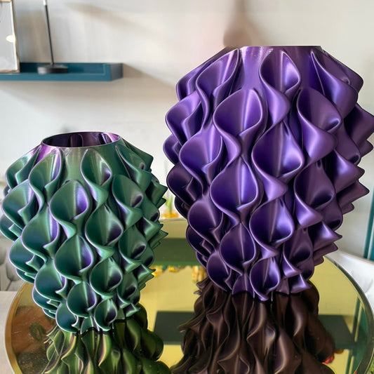 Vaso "Calle" Cangiante Bicolore Verde/Viola - 2 Misure