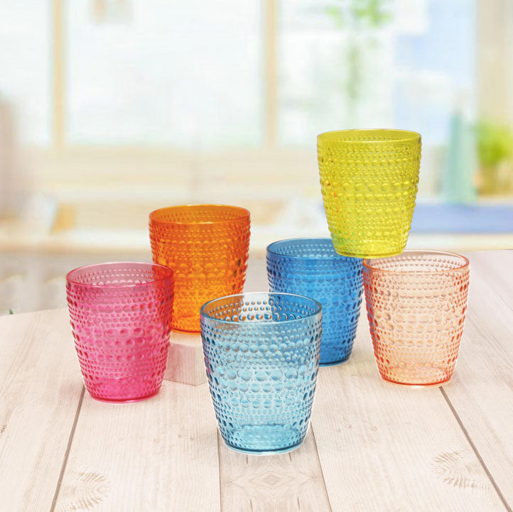 Set 6 Bicchieri Colorati in Plastica SAN - Brandani "Brio"
