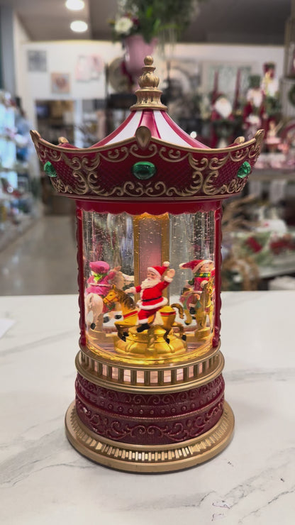 Carillon Musicale "Giostra Natalizia" con Luci, Movimento e Musica