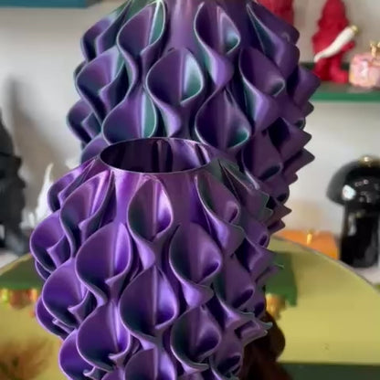 Vaso "Calle" Cangiante Bicolore Verde/Viola - 2 Misure