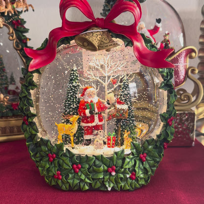 Decoro Ghirlanda e Paesaggio Innevato con Musica, Movimento e Luci Led