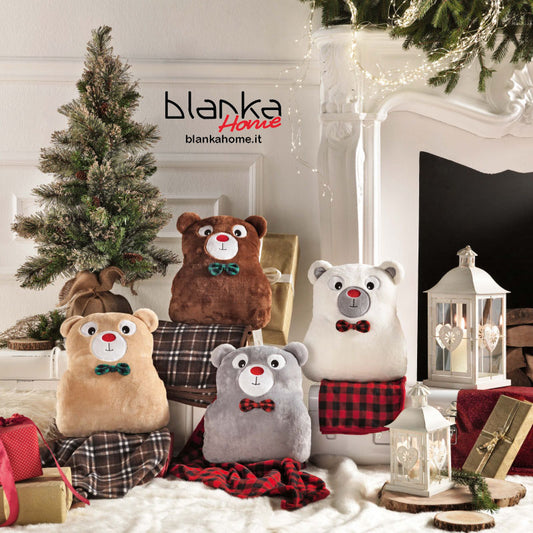 Orsetto Scaldamani con Plaid in Poliestere (colori assortiti) - Brandani