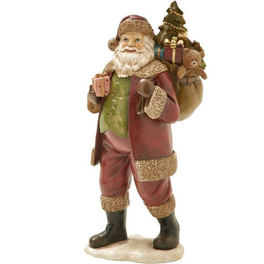 Statuetta di Babbo Natale con Sacco in Resina - Brandani