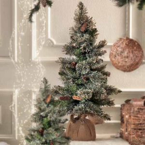Abete Glitter Grande con Sacco di Iuta - Brandani