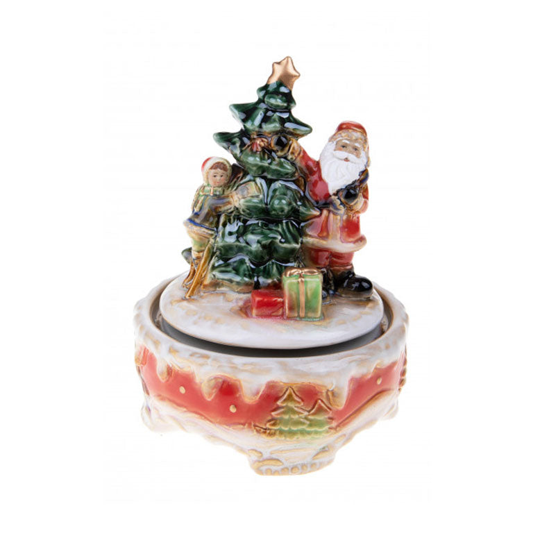 Carillon Babbo Natale e Albero in Porcellana - Brandani
