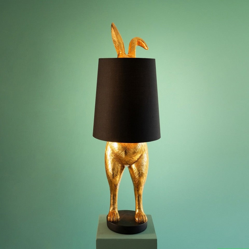 Coniglio Oro - Lampada da Tavolo “Hiding Bunny” di Warner Voss
