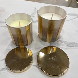 Candela Profumata in Vasetto Bianco e Foglia Oro - TOM-CH London