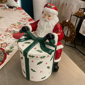 Scatola Biscottiera "Babbo Natale" in Ceramica - Henriette