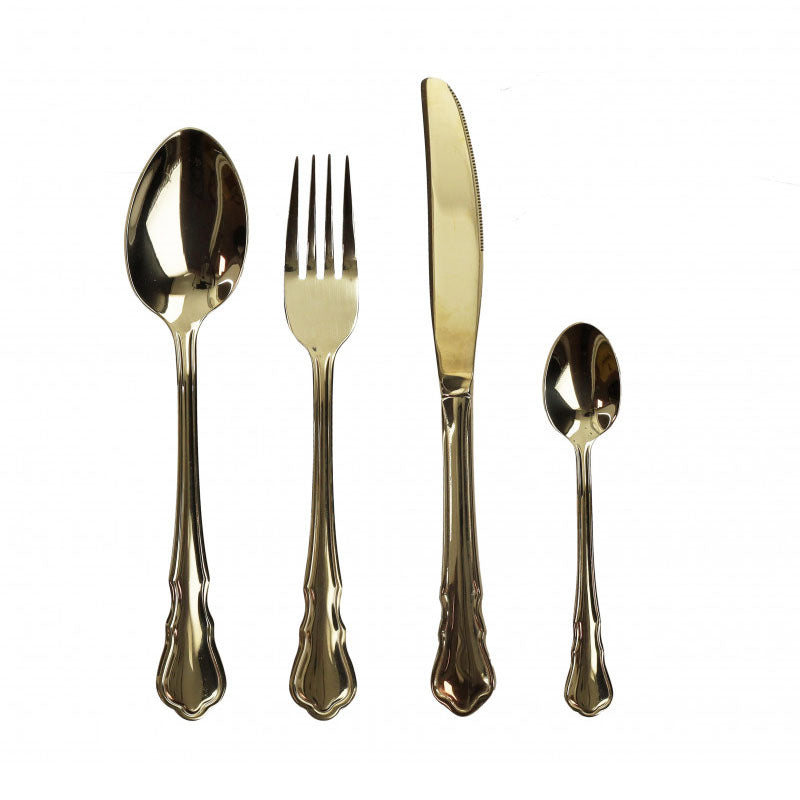 Set Posate in Acciaio color Oro 16 pz. - Brandani “Imperial Gold”